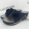Lucyever Flower Platform Wedges Heels, женские тапочки с толстой подошвой и открытыми носками, женские летние туфли 2024 года, повседневная обувь больших размеров 43