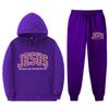 Men Women Casual Hooded Sweatshirt Set With Letter Print Long Sleeve Top Pants Sportwear