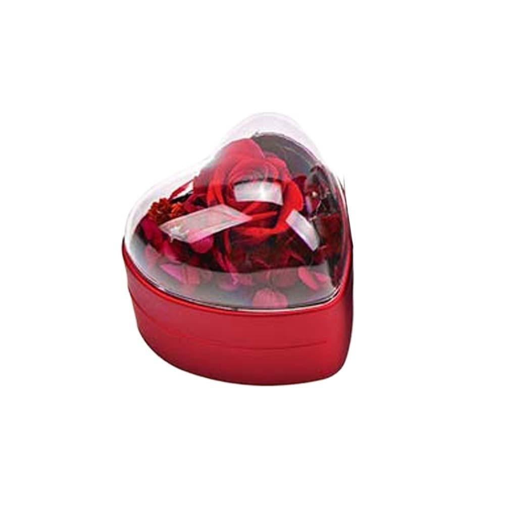 Composite Paper Ring Display Case Acrylic Jewelry Organizer Portable Heart Ring Box  Wedding