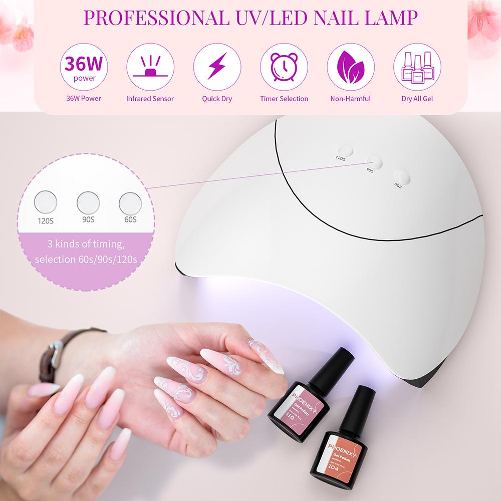 PHOENIXY 8 мл гель-лак для ногтей Стойкий гель-лак Верхнее базовое покрытие Полуперманентный гель-лак Набор маникюрных инструментов для начинающих и профессионалов