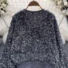 Осенне-зимний новый дизайн Sense с тяжелыми пайетками Magnanimous Fashion Light Luxury Senior Sense Sweater