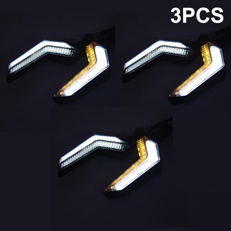 Модификационные запчасти для мотоцикла Двухцветные бегущие поворотники «Ангельские крылья» 12 В Универсальные двухцветные бегущие светодиодные поворотники