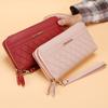1 Pcs Double Zipper Long Wallet for Women Simple Female Purses Coin Purse Card Holder Fashion Retro Large Capacity KTY