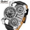 Men's Watch Business Casual Quartz Watch Multi Time Zone Leather