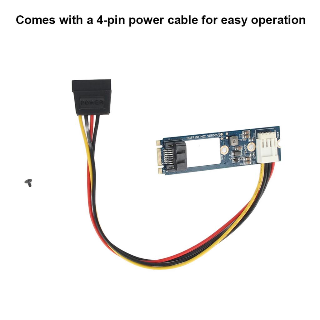 M2 TO SATA M.2 NGFF SATA to 7Pin SATA Горизонтальный конвертер Адаптерная карта + 4Pin Кабель питания
