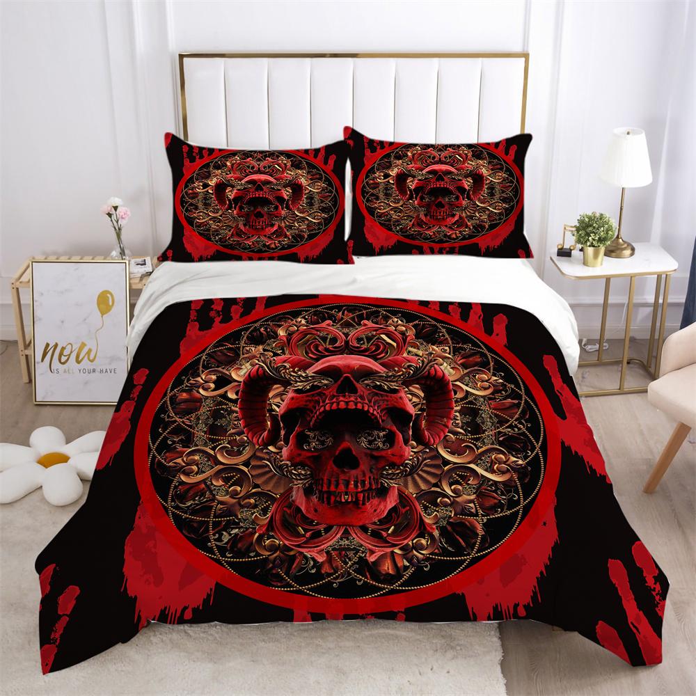 3D Skull Printing Duvet Cover Set Twin Size Microfiber Bedding Set Fashion High Ranking Cool Bedroom Decor