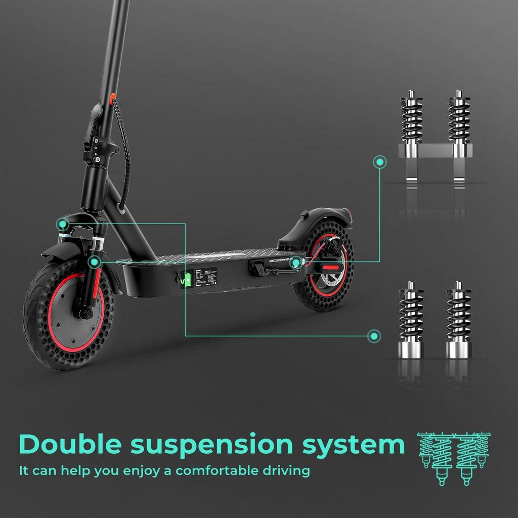 Electric Scooter Foldable iScooter 10" 500W Motor Adult Escooter 36V 10AH LED Display Top Speed 35Km/h Max Load 120Kg i9 Max