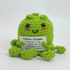 Crocheted Positive Octopus Doll Emotional Support Handmade Crochet Octopus with Card