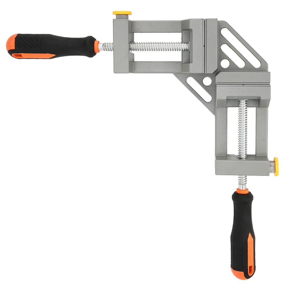 Угловой зажим Алюминиевый сплав Двойная рукоятка 90 градусов для Деревообрабатывающего приспособления Аппаратные аксессуары
