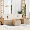 VidaXL Garden Lounge Set with Cushions 6 Pcs Beige Braided Resin 3260007