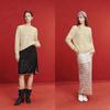 ELLE Women's Sequin Jacquard Round Neck Sweater