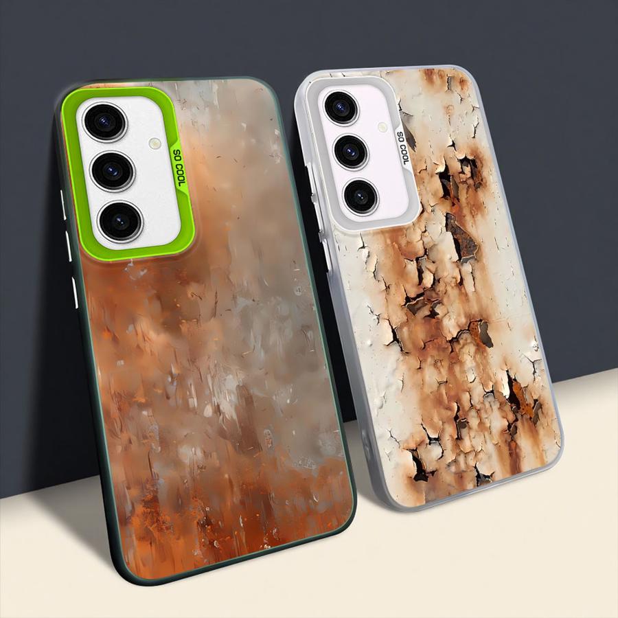 Retro Rust Design Phone Case for Samsung Galaxy A55 A52 A35 A73 A26 A36 A53 A51 A56 A54 A72 A71 Soft Shell