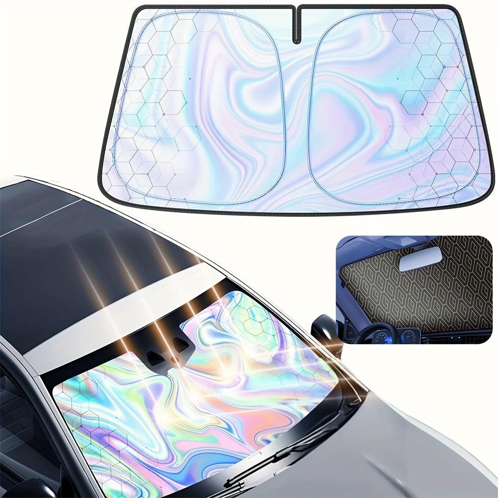 Car Windshield Laser Sunshade UPF 100 Plus UV Protection Foldable Front Window Sun Visor for SUV and MPV