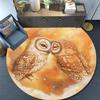 Moonlit Owls Round Area Rug,Carpet Rug for Living Room Bedroom Sofa Playroom Decor,Non-slip Floor Mat