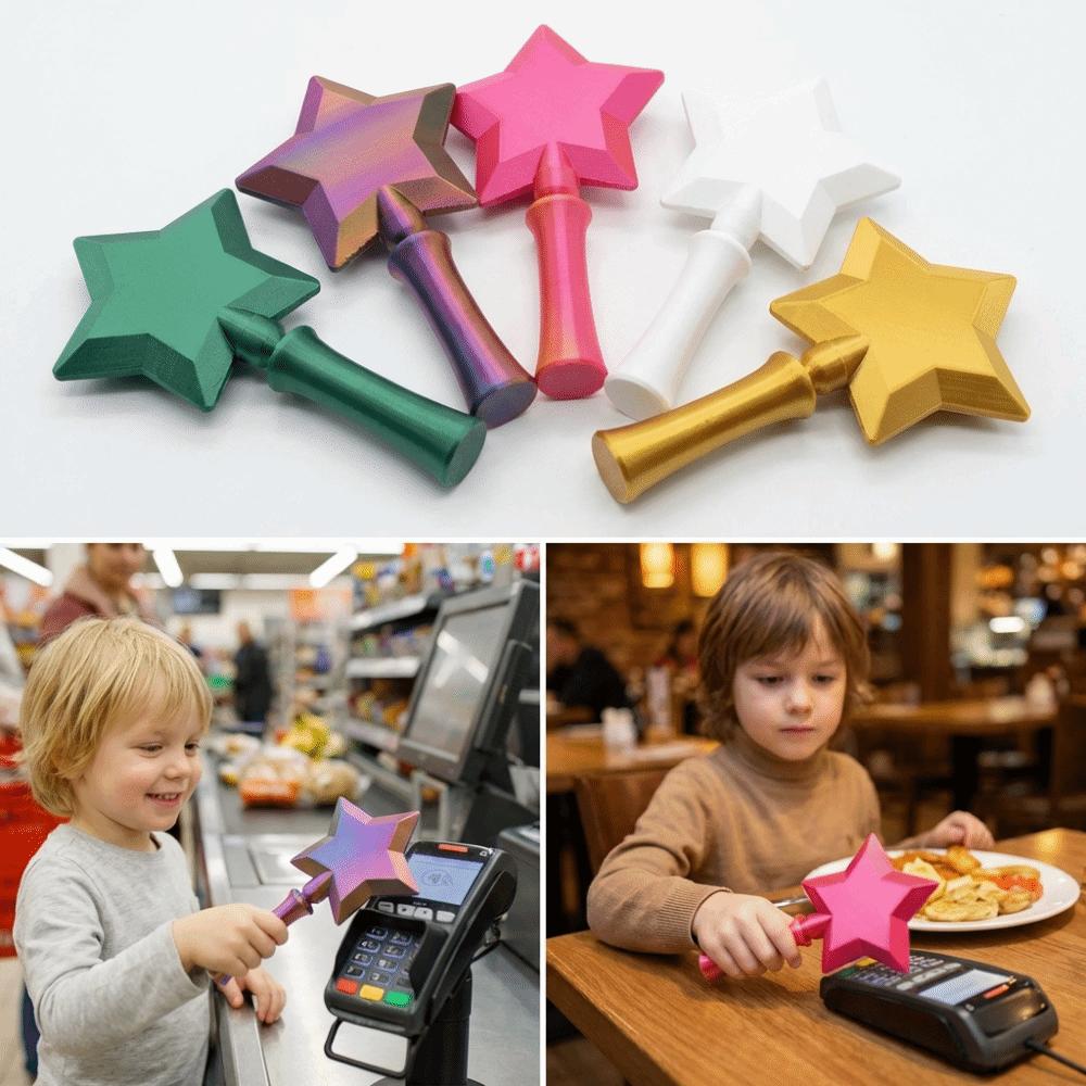 Creative 3D Printed Wand Tap To Pay Portable Stretchable Star Magic Wand Holder Funny Lightweight Contactless Payment Sleeve
