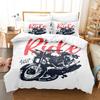 Motorcycle Duvet Cover Set Dirt Bike Extreme Sports Theme for Boy Girl Motocross Racer Polyester Bedding Set King Queen Size