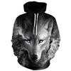2022 Autumn Winter Men's Fashion 3D Animal Sweatshirts Women Hoodies Printed Ferocious Wolf Head Hooded Stylish Top Plus Size
