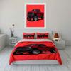 Lifted Red Truck Illustration Bedding Duvet Cover Set  (1*Duvet Cover 2*Pillowcases, without duvet insert)