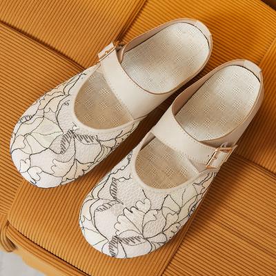 Обувь Женская обувь Универсальная Летняя Дышащая На одной педали Туфли для мамы Повседневные Удобные Полушлепанцы Женская верхняя одежда