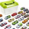 30pcs Collector's Edition Alloy Return Racing Car with Map and Barrier Storage Box Iron Return Racing Car