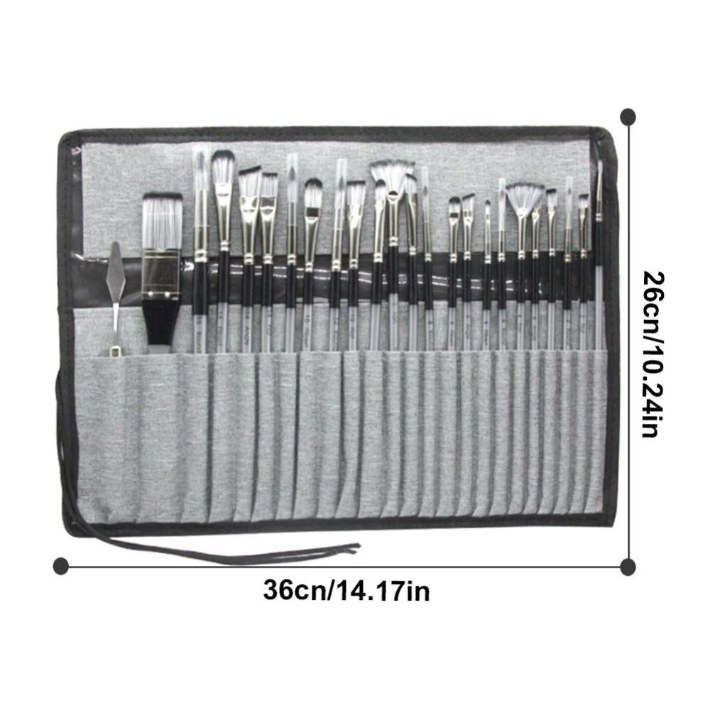 24pcs/set Wooden Handle Nylon Brush Set DIY Art Artist Paint Brushes Paint Brush Set Students Use