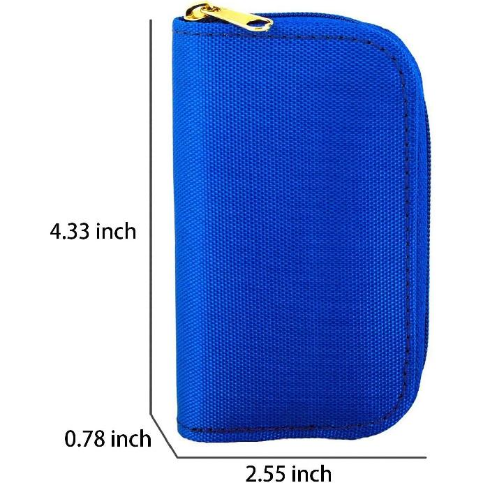 Memory Card Case - Carrying Case Suitable for Micro SD, Mini SD and 4X CF, Card Holder Bag Wallet for Media Storage Organization (Blue)