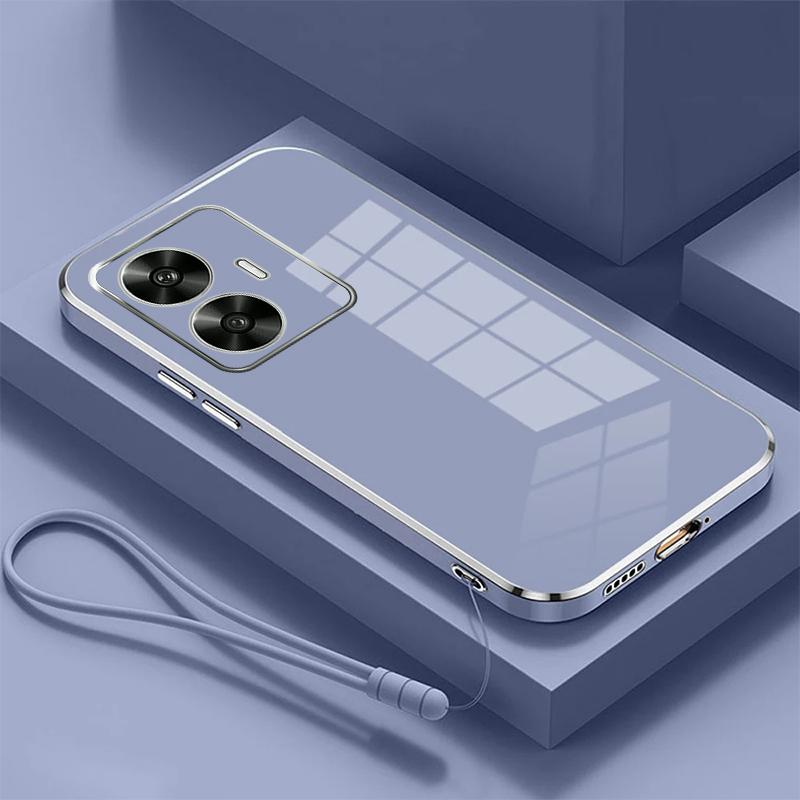 Чехол для Realme 12 OPPO Realme C67 10 11ProPlus C67 C55 C53 C35 C33 C31 C30 C30S C21, роскошная противоударная задняя крышка с квадратным покрытием