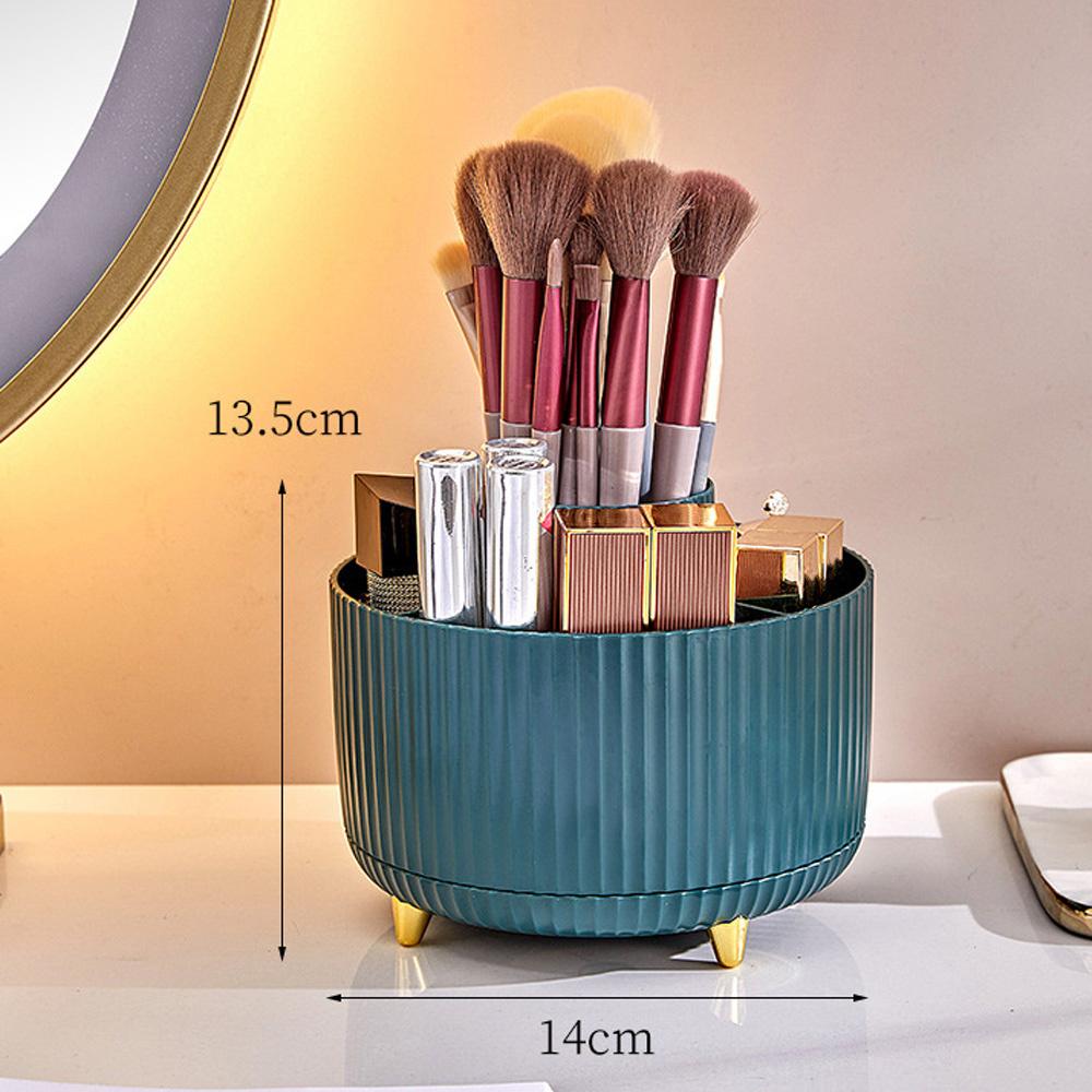 360°Rotating Desktop Makeup Brushes Organizer Cosmetic Storage Box Portable Lipstick Holder Skincare Pen Organizer Stand