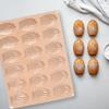 Silicone Madeleine Cookie Mold Shell Chocolate Baking Tray Nonstick Flexible 18-Cavity 32x24.5x2cm Beige