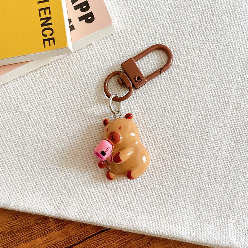 1 шт. мультяшный капибала брелок креативный капибара телефон кулон наушники чехол подвески сумка декор автомобильный брелок аксессуары