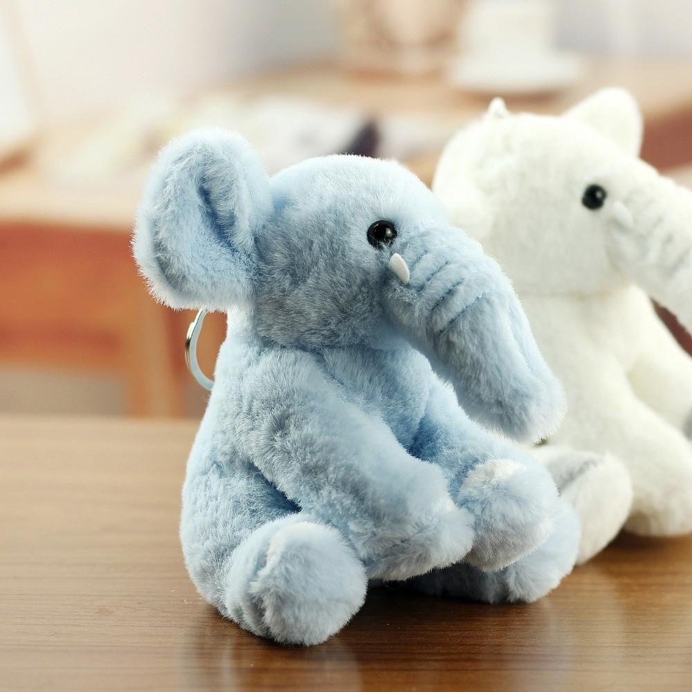 Soft Elephant Keyring Cute Cartoon Animal Bag Pendant Trinket Plush Stuffed Keychain  Kids