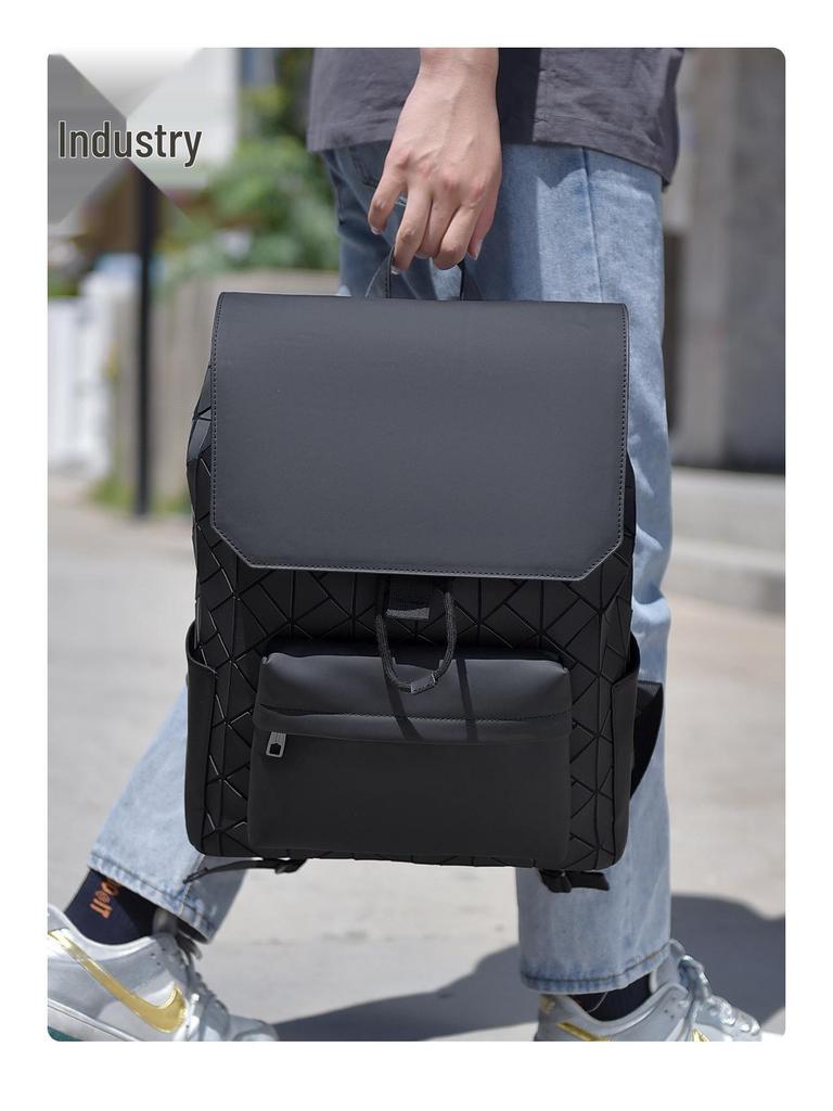 Модный мужской рюкзак с геометрическим узором: Стильный, Универсальный, Вместительный, Легкий Рюкзак на Двух Лямках