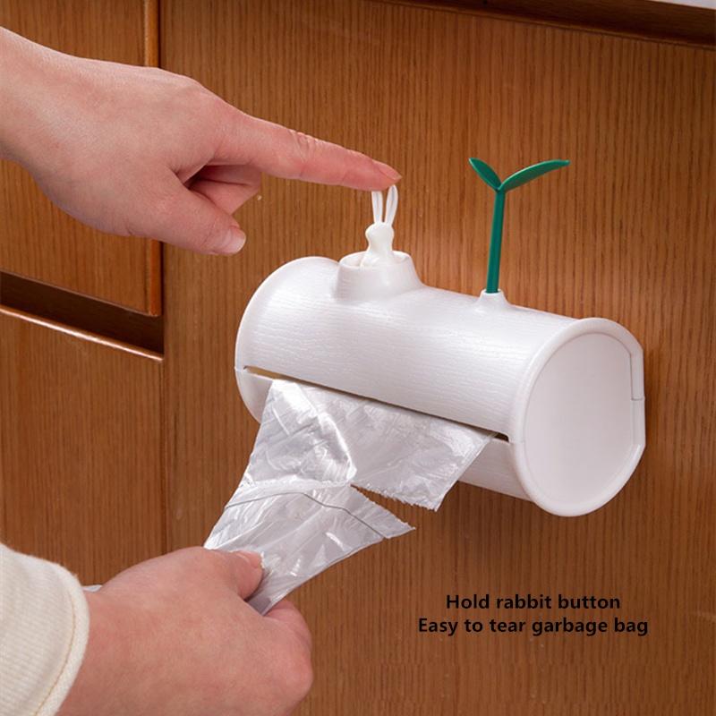 New Simple Shape Garbage Bag Storage Box Wall Mounted Plastic Trash Bags Storage Container Kitchen Bathroom Organizer LS