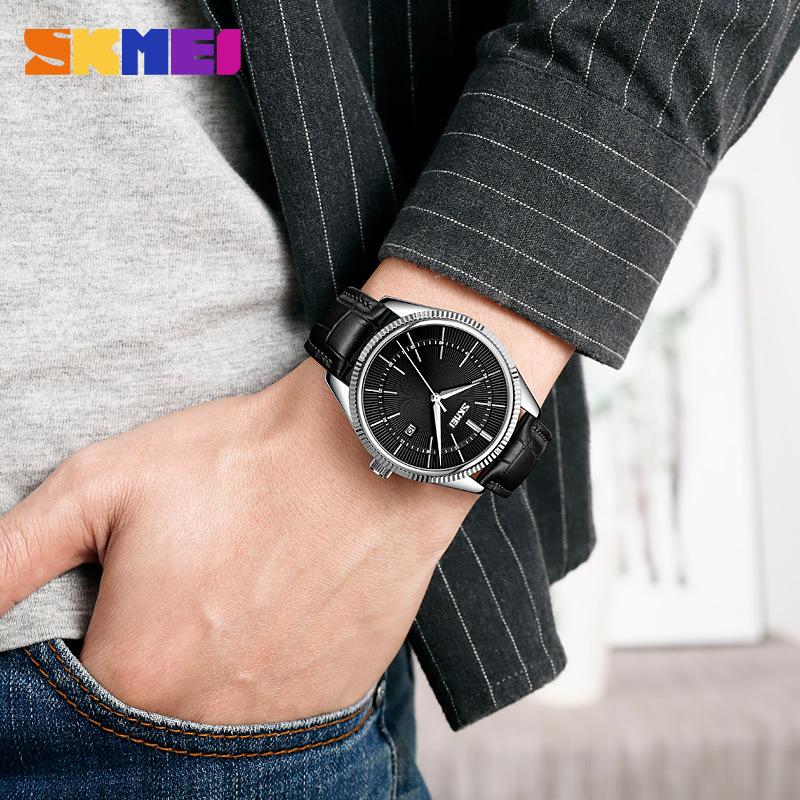 Повседневные мужские кварцевые часы с одним календарем и поясом, простой циферблат, мужские часы