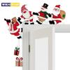 New Santa Door Corner Decor Christmas Cartoon Door Frame Decor Snowman Reindeer Wooden Pendant Party House Decor