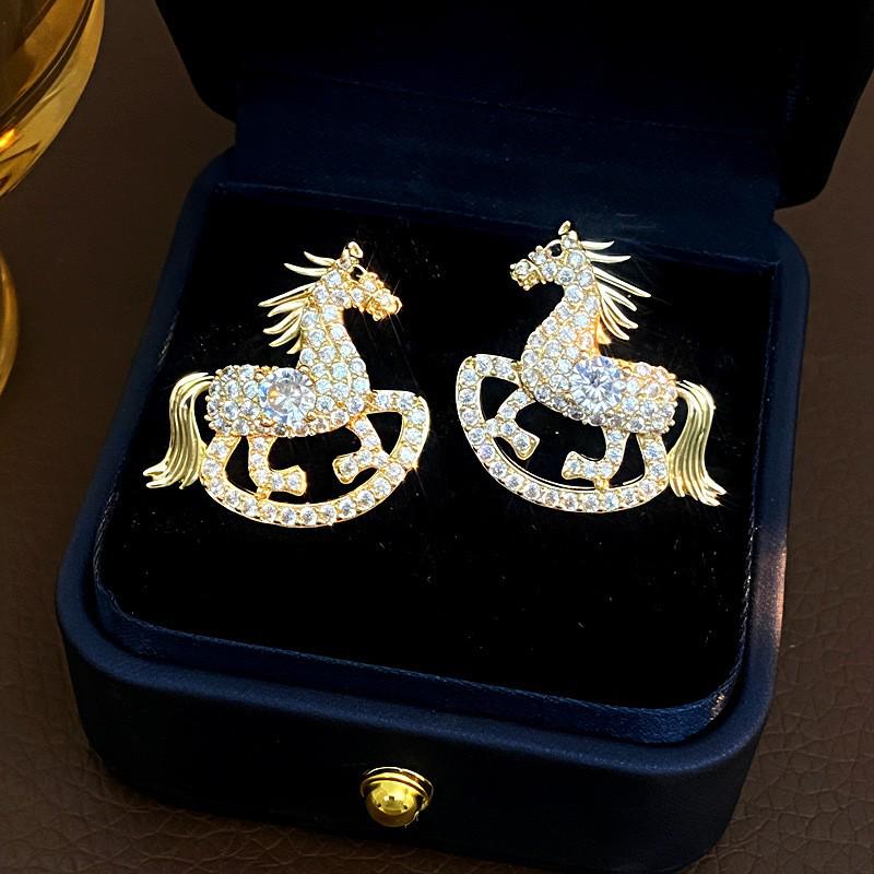 Серьги-лебеди из серебра S925 с микро-инкрустацией цирконами – Элегантные, Модные и Универсальные