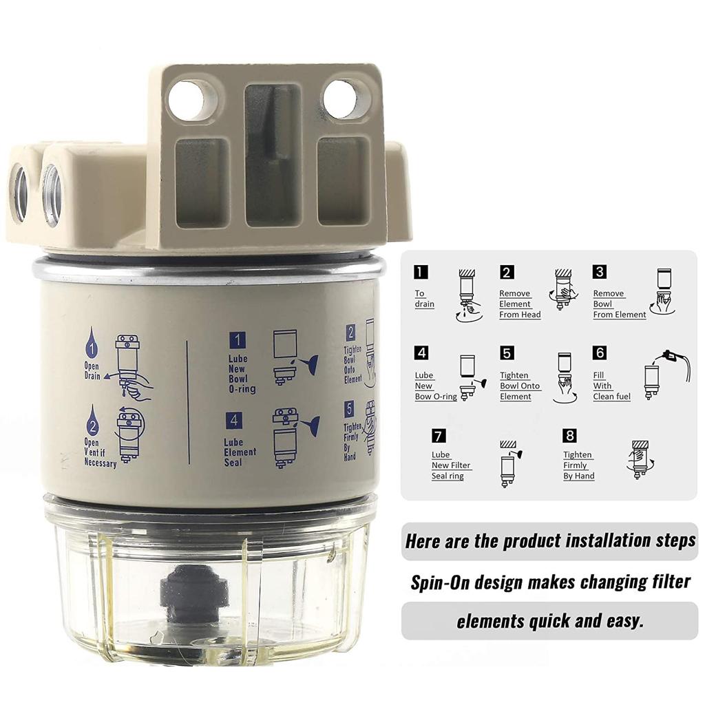 Фильтр-сепаратор топлива/воды R12T, дизельный двигатель для Racor 140R 120AT S3240 NPT ZG1/4-19, комплект деталей, комплект