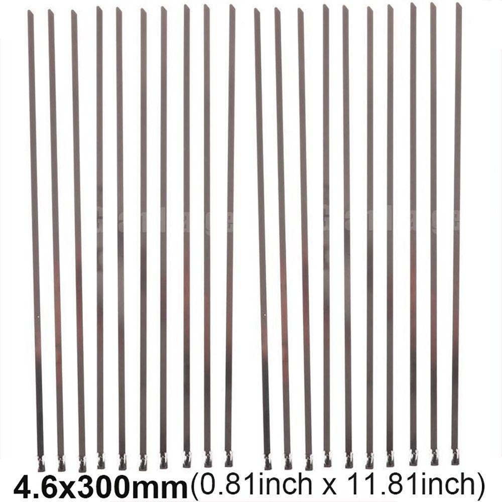 20Pcs 4.6mm Cable Zip Tie Exhaust Wrap Locking Ties Durable 304 Stainless Steel Cable Ties