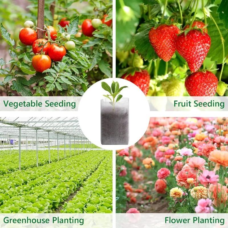 100 ШТ Дышащие пакеты для рассады растений Биоразлагаемые горшки для выращивания Тканевые контейнеры для рассады Предметы первой необходимости для домашнего садоводства