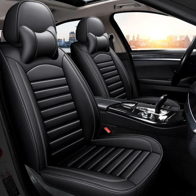 Кожаный чехол для автомобильного сиденья, комплект мягкой губки, внутренний слой, защитная подушка для автомобильного сиденья, текстурированный коврик, универсальный коврик для 5 мест автомобилей