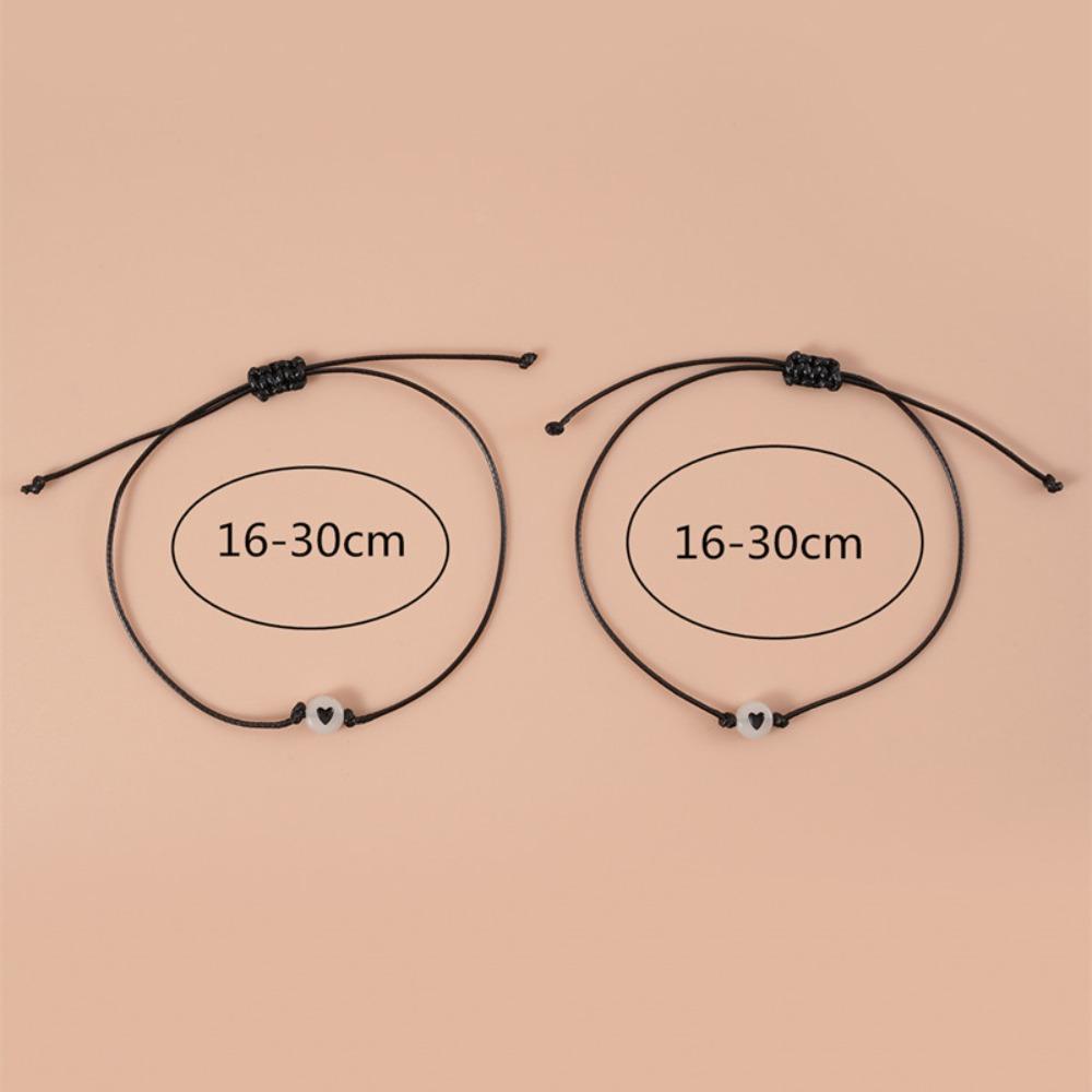 2pcs/Set Adjustable Couple Bracelet Hand Braided Wristband New Promise Bracelet  Anniversary Gift