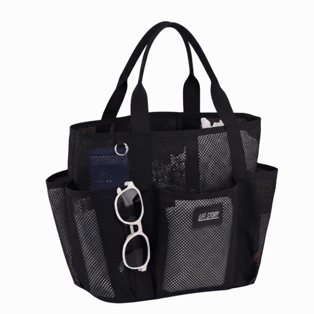 Internal Compartments Large Beach Tote Bag Multi-level Zoning Mesh Shower Bag  Travel