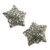 [P4700] - Дизайнерские клипсы Sissi серебристо-белого цвета (звезды) - 25x25 мм