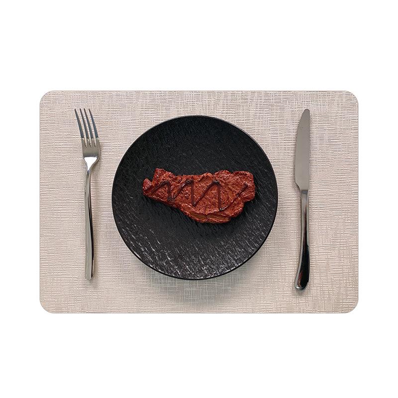 Gold-threaded leather placemats, heat-insulated, heat-resistant, Western dining table mats, waterproof and oil-resistant Christmas coaster bowl mats