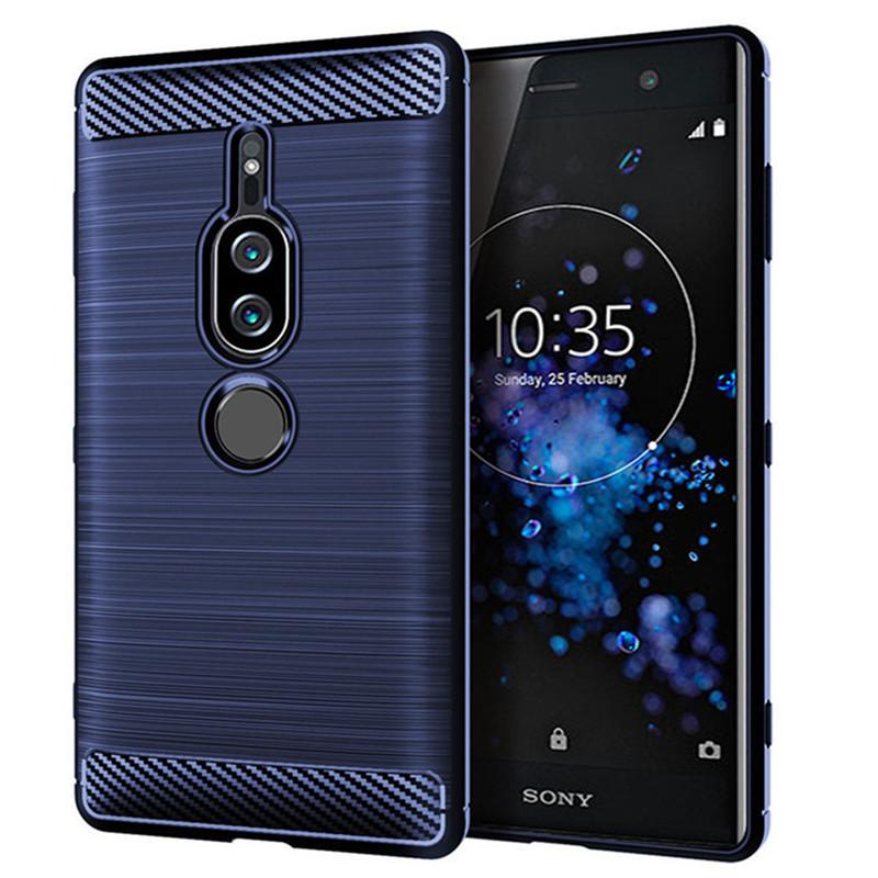 Роскошный чехол из углеродного волокна для SONY Xperia XZ2 Premium, противоударные силиконовые чехлы для Sony XZ2 premium, задняя крышка, Coque Fundas