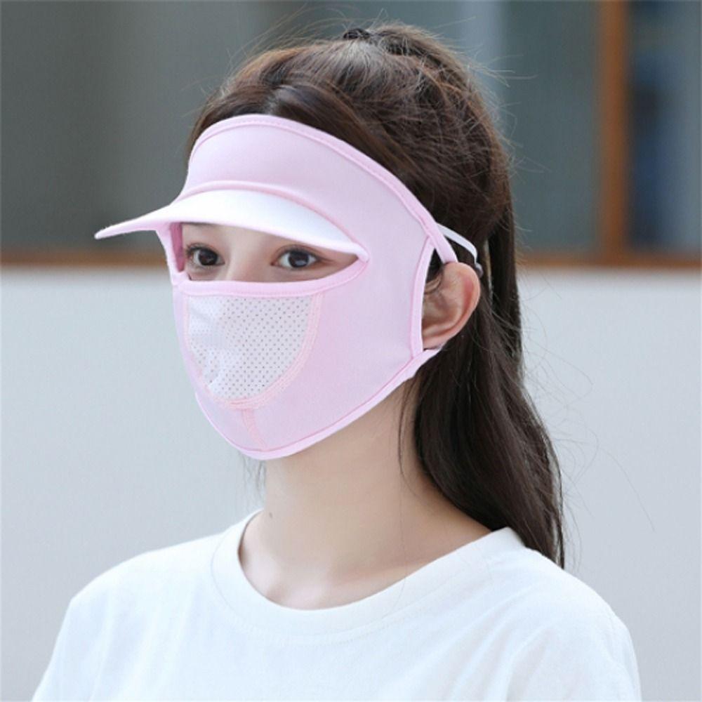 Ice Silk Sunscreen Veil Womne Sun Hats Summer Sunscreen Mask Driving Face Mask Face Gini Mask
