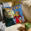 Cushion Cover Washed Linen Soft Breathable Decorative Case for Sofa Home Pillow cover Rupert Bear