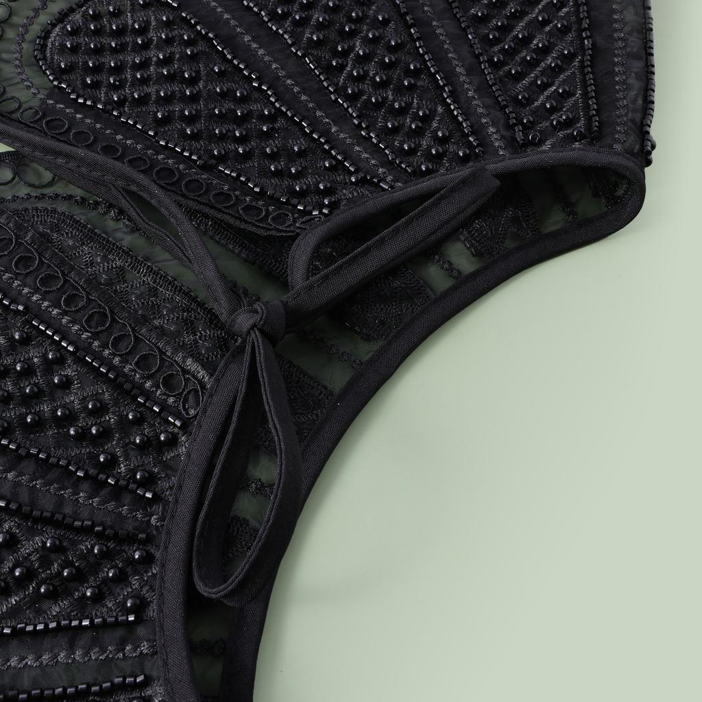 Eugen Yarn Белая вышитая рисовая бисерная трехмерная вышивка с имитацией воротника Женская универсальная шаль