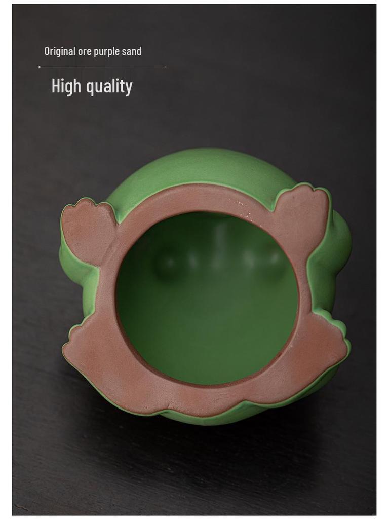 Ding Gua Gua Ceramic Frog Incense Burner - Zen Style Aroma Diffuser Ornament for Home