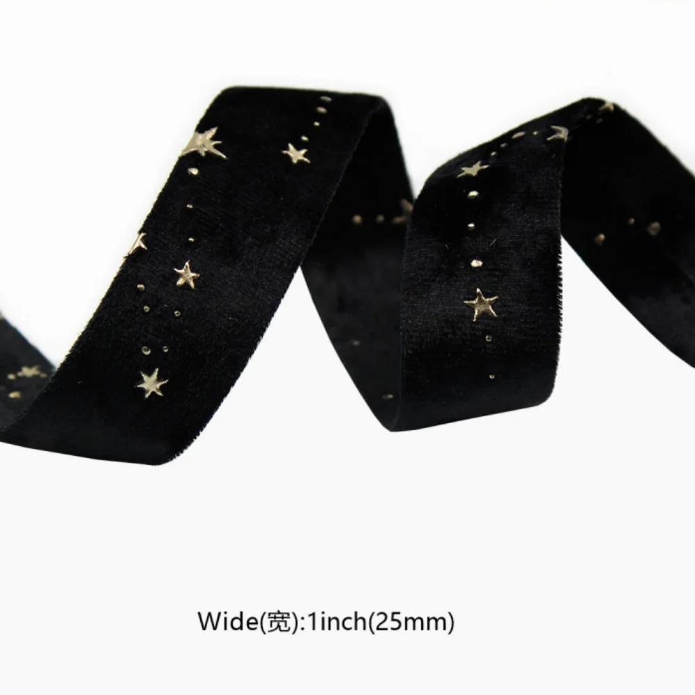 Горячее тиснение Подарочная упаковка Мягкая текстура Ленты для рукоделия Двусторонние бархатные ленты Элегантный свадебный декор для проектов своими руками